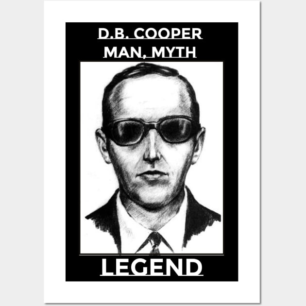 D.B. COOPER MAN MYTH LEGEND Wall Art by j2artist